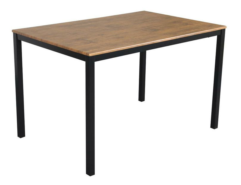 Set mobilier sufragerie Hungria (stejar închis + negru) (pentru 4 persoane)