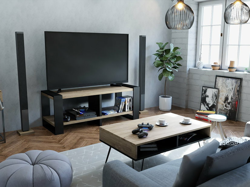 Konferenčný stolík Andreas (dub sonoma + čierna)