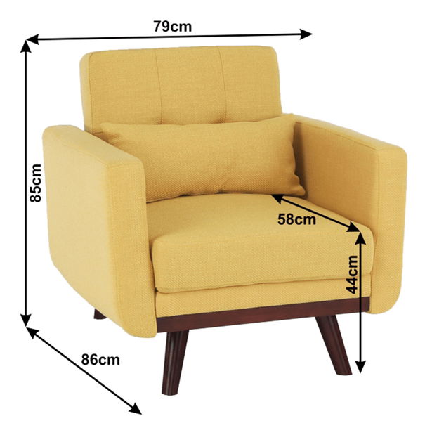 Fotoliu extensibil Alestra (Muștar)