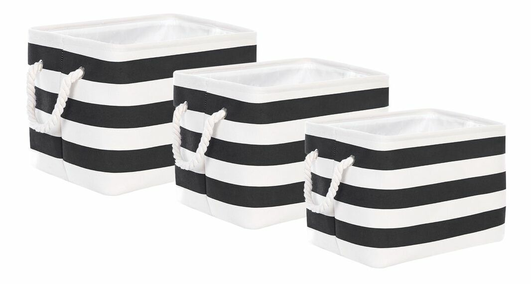 Set 3 buc coșuri depozitare Deanna (negru)