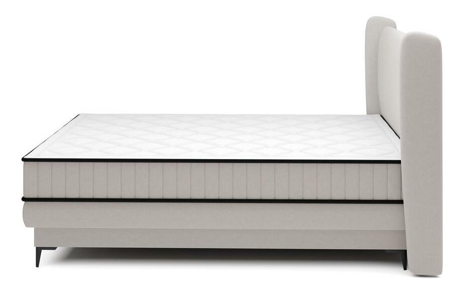 Kontinentális franciaágy 140 cm Dalmo 140 (ágyráccsal) (tárolóhellyel) (szürke + fekete) 