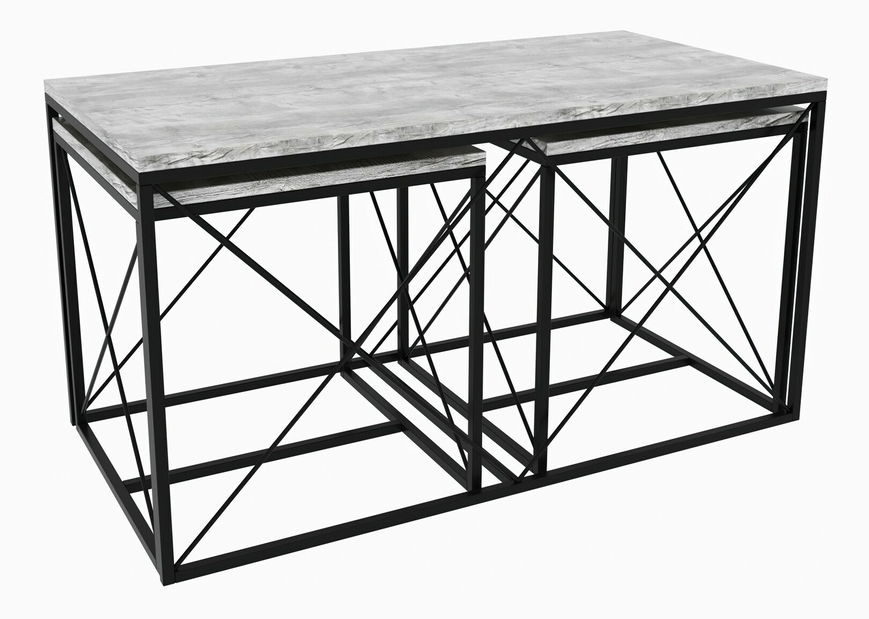 Dohányzóasztal szett (3 db.) Dafne (sötétszürke + fekete) *kiárusítás