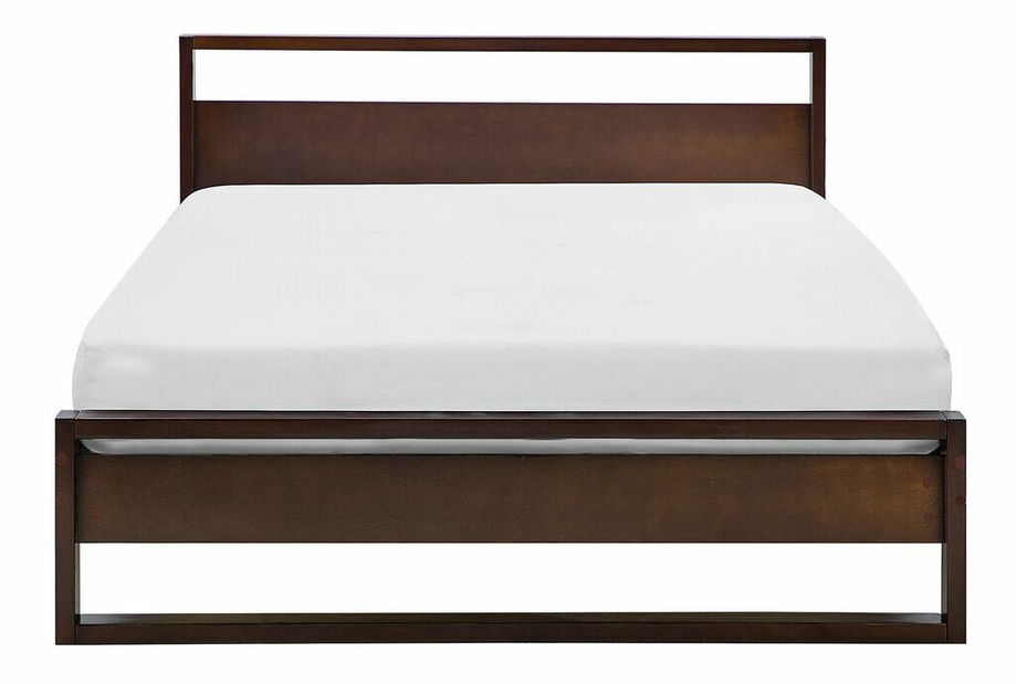 Pat matrimonial 140 cm GIACOMO (cu somieră) (lemn închis)