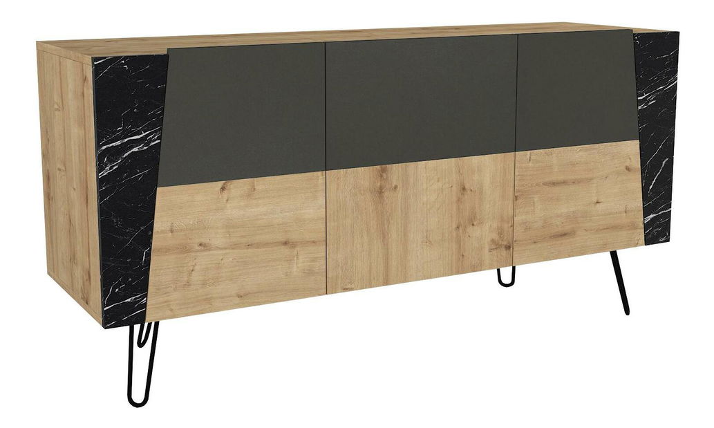 Konzolový stolík Mitovi (dub zafírový + čierna) 