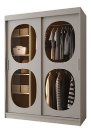 Ormar za garderobu 150 cm Boomer 2 (kašmir) (s rasvjetom)