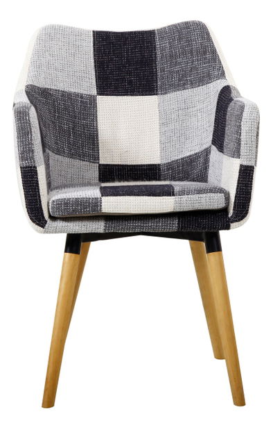 Blagovaonska stolica Lardo (crno-bijeli patchwork) 