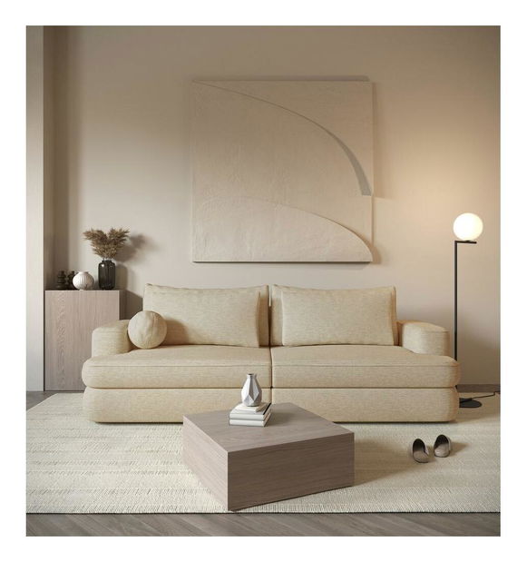 Canapea trei locuri Mello (bej deschis + negru)