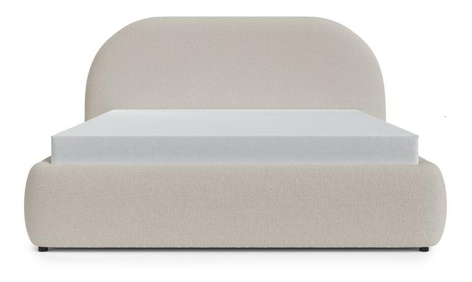 Franciaágy 180 cm Olivo P (ágyráccsal) (tárolóhellyel) (világos bézs + fekete)