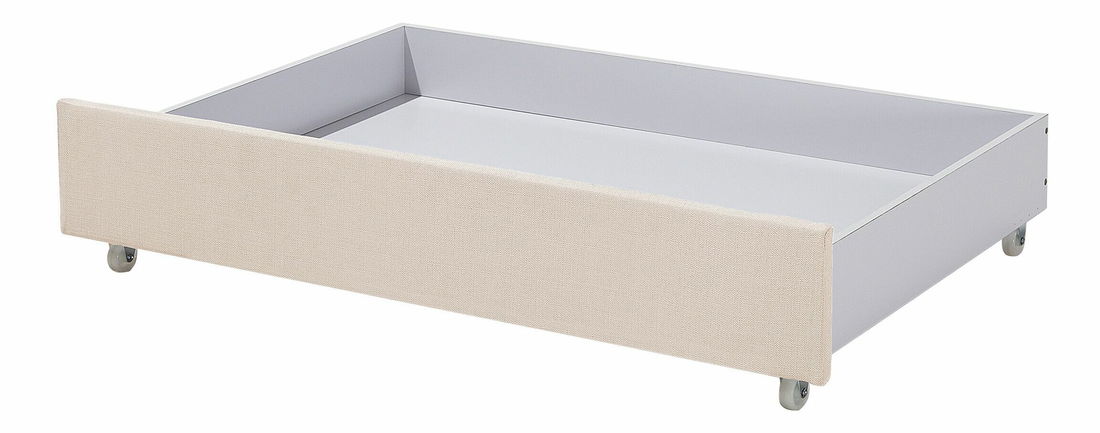 Pat matrimonial 160 cm MONTHY (cu spațiu de depozitare) (cu somieră) (bej) *vânzare stoc