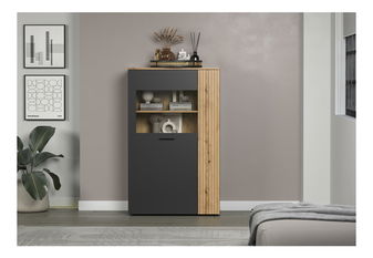 Vitrina Esferas 2 (grafit + hrast evoke) 