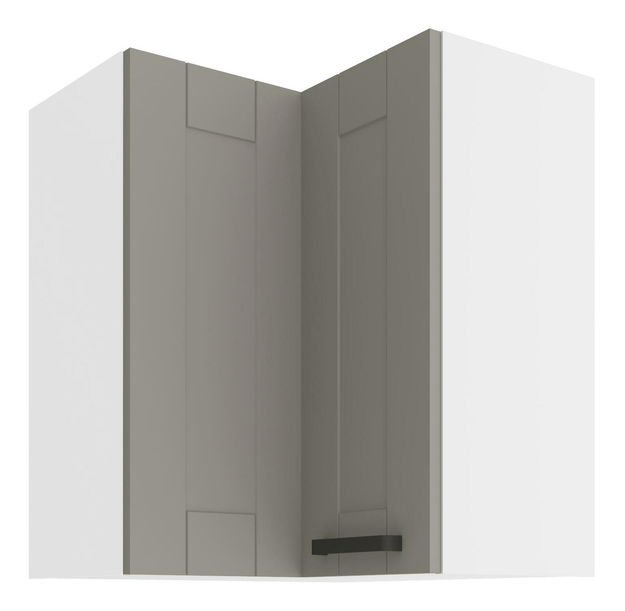 Horná rohová kuchynská skrinka Lucid 60x60 GN-72 2F (90°) (korpus: biela + front: mdf claygrey)