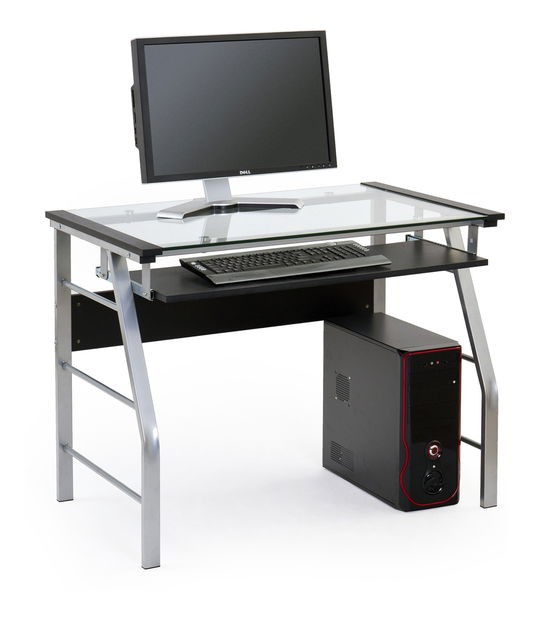 PC stolík Dill (čierna + chróm)