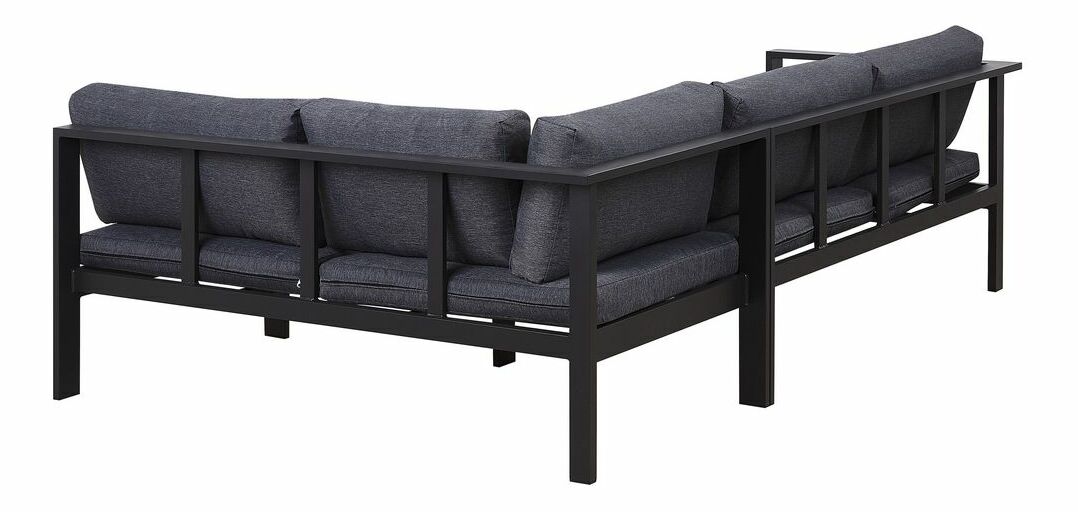 Set canapele pentru grădină MESSE (negru) (pentru 5 persoane)