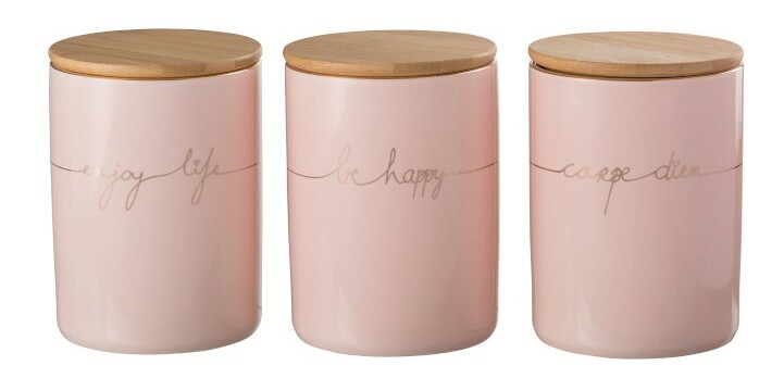 Doplnok do kuchyne Jolipa Innocent Blush (11x11x16cm) (Ružová + Zlatá) (3ks)