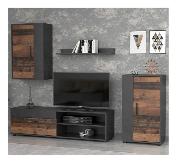 Set za dnevni boravak Berna (antracit + old style)