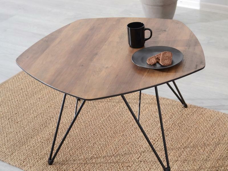 Dohányzóasztal Petal Xl (dió + fekete)