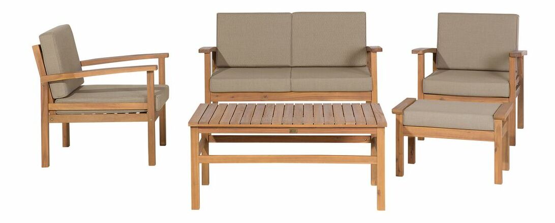 Záhradná sedacia súprava Maleno (tmavosivá) (agát)