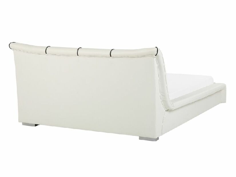 Manželská posteľ 140 cm NICE (s roštom a LED osvetlením) (biela)