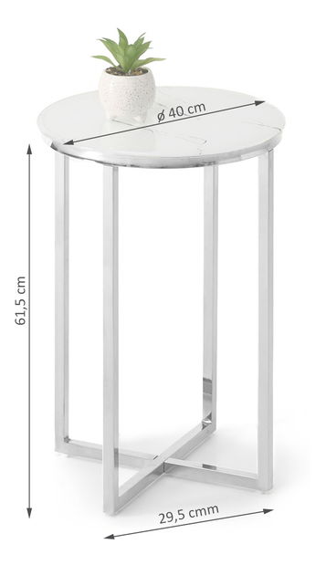 Dohányzóasztal Calvis (fehér márvány + arany)