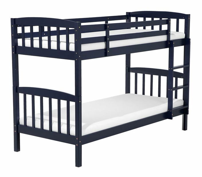 Poschodová posteľ 90 cm REWIND (s roštom) (modrá)