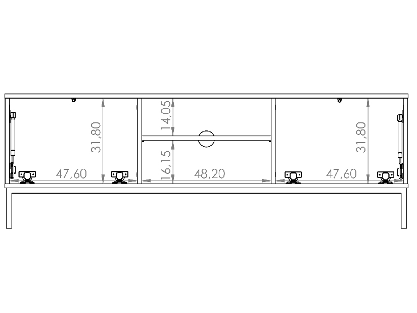 Tv stolík Quebec 2D (čierna matná)