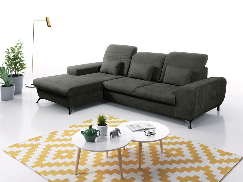 Rohová sedacia súprava Altham (tmavosivá) (L)