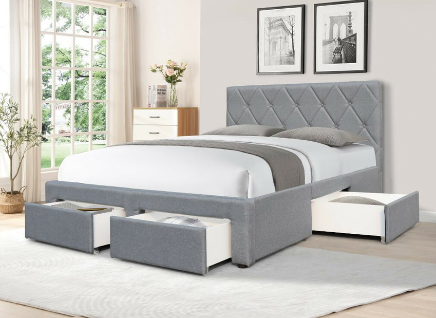 Manželská posteľ Finea 140 (sivá)