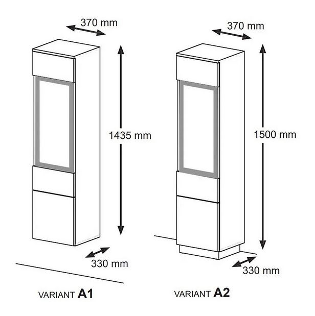 Vitrína Aurora 150 (dub artisan + matná čierna)