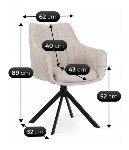 Jedálenská stolička Mamba (krémová