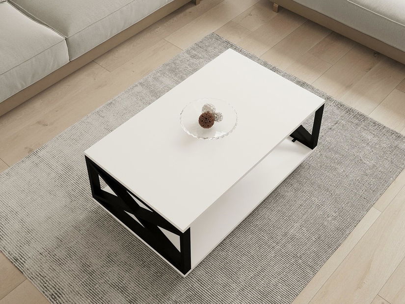 Konferenčný stolík Pidade (biela + čierna) 