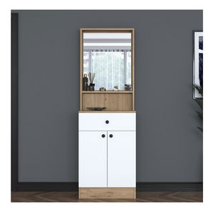 Predsieňová stena Pixie 6 (orech + biela) (so zrkadlom)