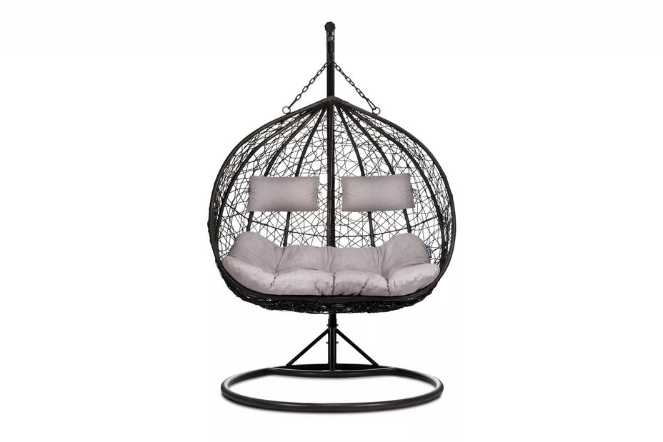 Felakasztható kétszemélyes hintafotel Cleopatra (sötétszürke + világosszürke)