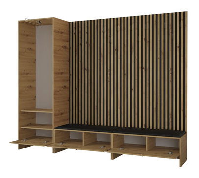 Predsieň Esmaldos VI (dub artisan + čierna + modrá) 