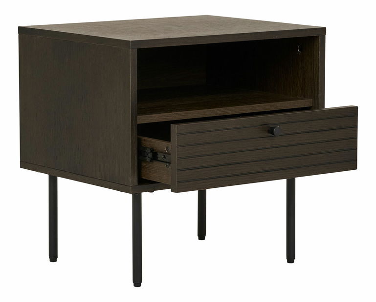 Nočný stolík Ksitina 7 (tmavohnedá)