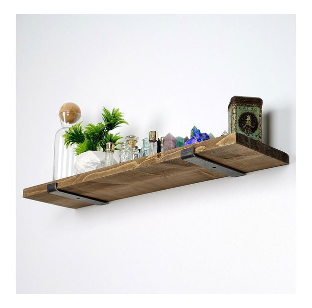 Raft decorativ de perete Dupone 9 (Nuc + negru) 