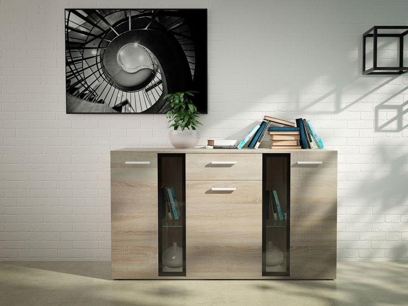 Vitrină Saul (stejar sonoma) (fără iluminat)