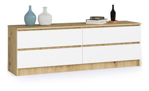 Comodă Kurtinaitis 4SZ (stejar artisan + alb)