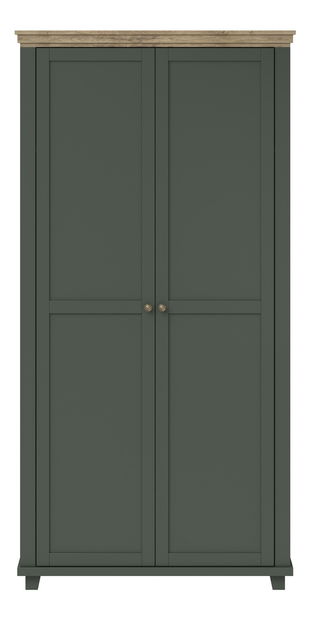 Ormar za garderobu Elvina S Typ 18 (zelena + hrast lefkas)