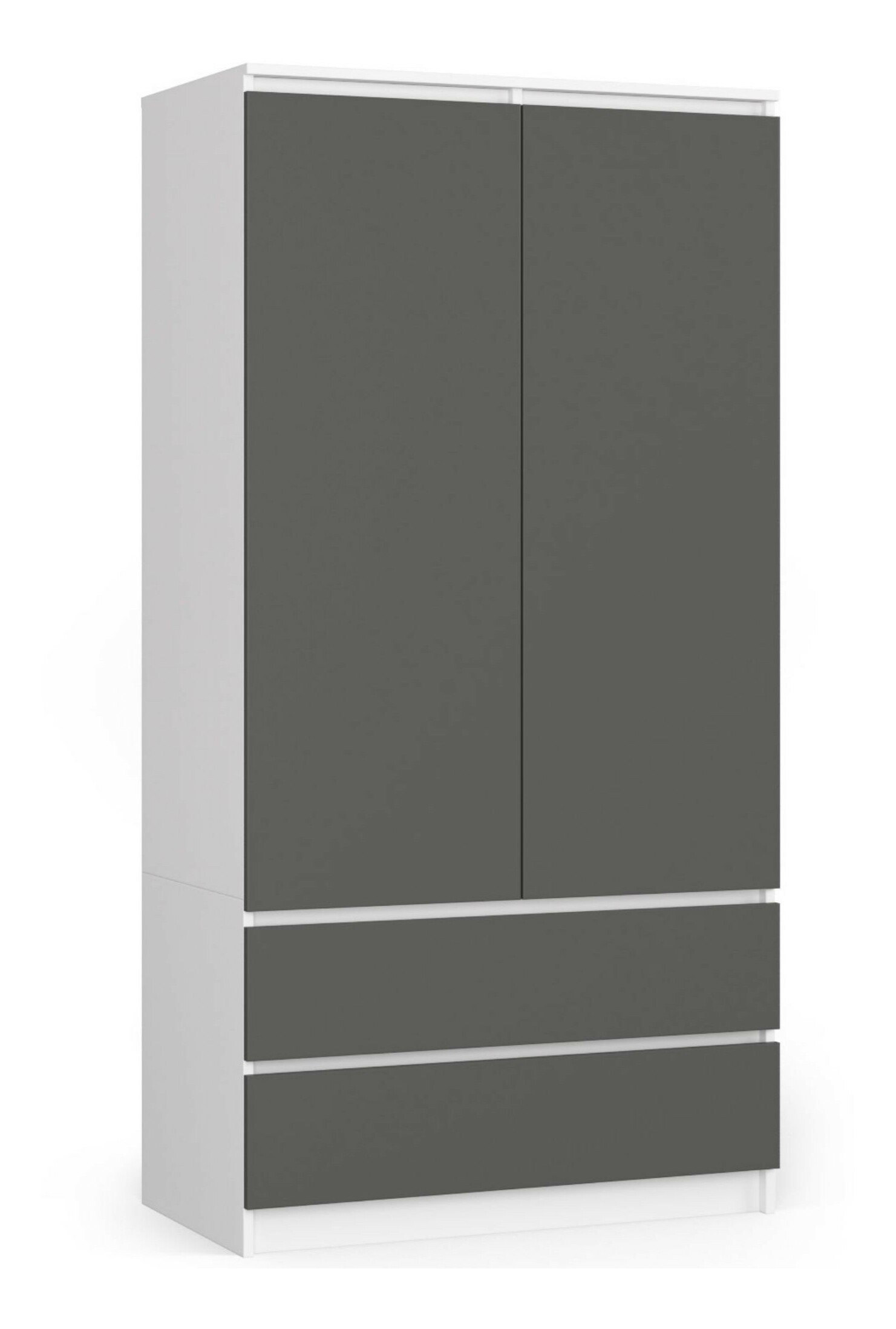 Šatníková skriňa Submarino (biela + grafit)