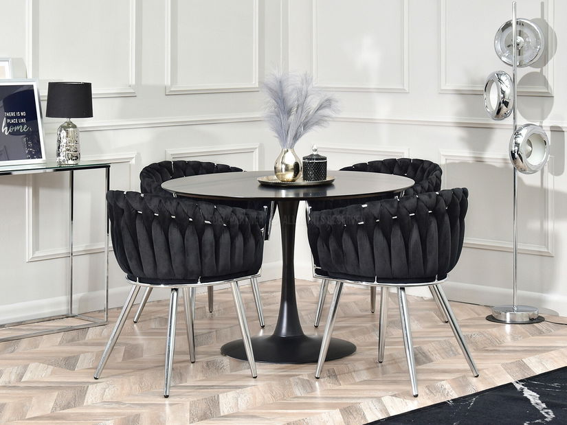 Étkezőszék Radio (fekete + ezüst)