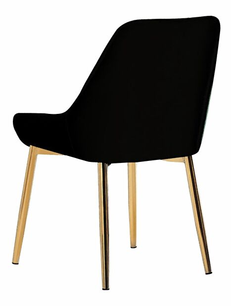 Blagovaonska stolica PERLIO (crna + gold krom + zlatna)