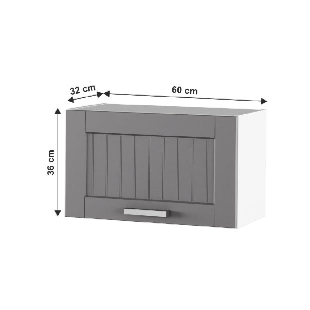Horná kuchynská skrinka Janne Typ 9 (tmavosivá + biela)