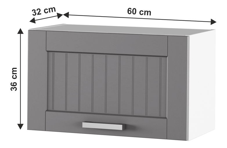 Dulap superior de bucătărie Janne Typ 9 (gri închis + alb)