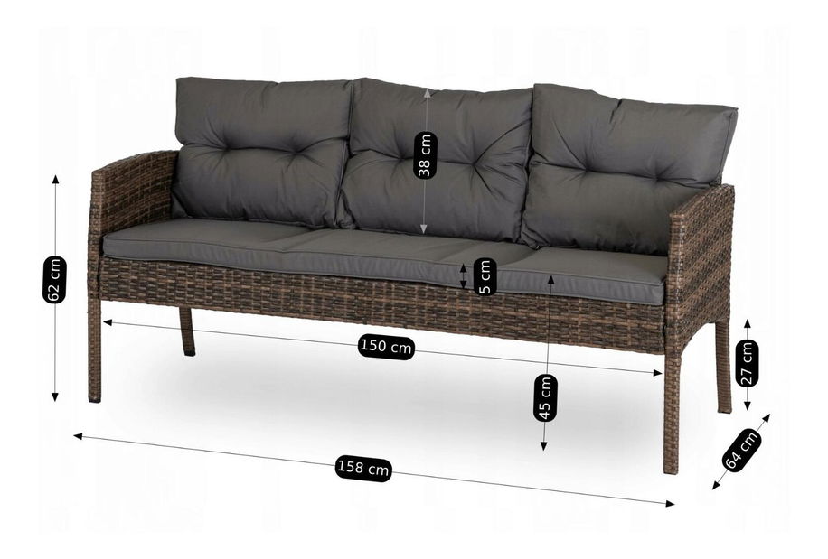 Set mobilier de grădină Adaptarlas (maro) (pentru 7 persoane)