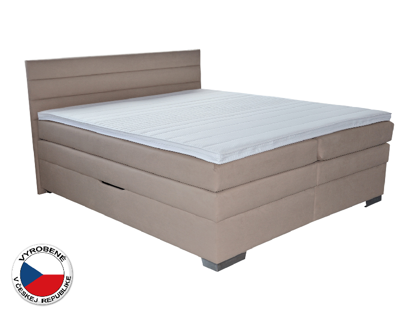 Manželská posteľ Boxspring 180 cm Blanár Twister (béžová) (s roštom a matracmi)