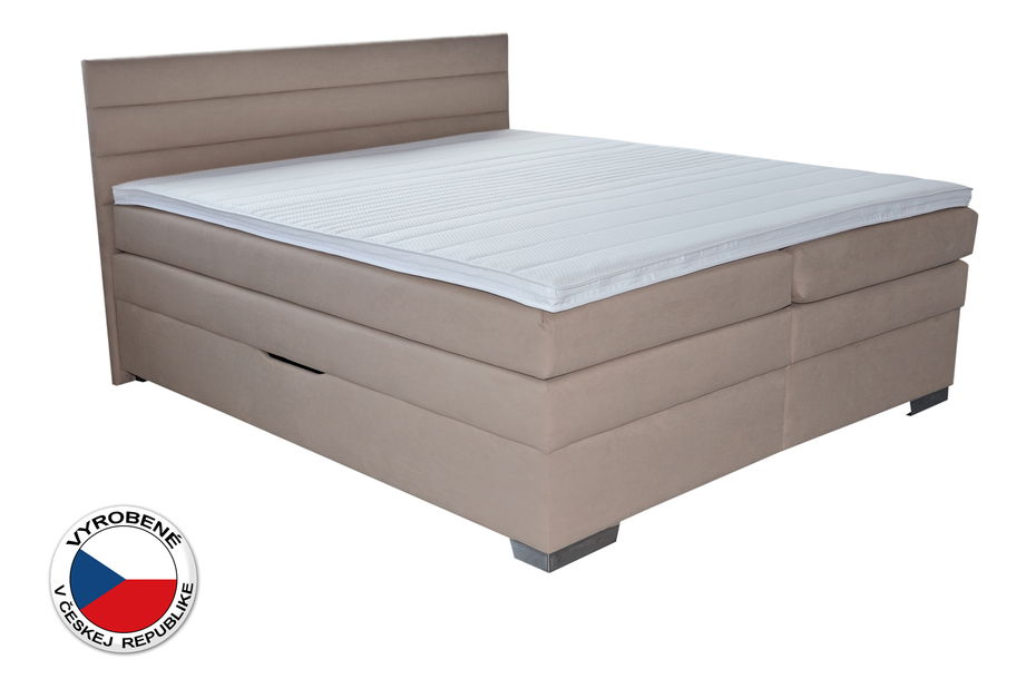 Manželská posteľ Boxspring 180 cm Blanár Twister (béžová) (s roštom a matracmi)