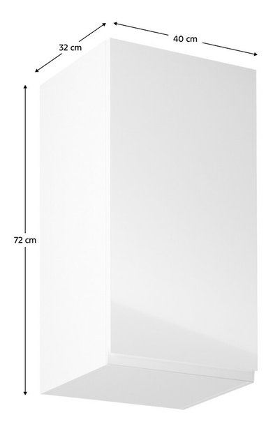 Dulap superior de bucătărie G40 Aurellia (alb + alb lucios) (D)