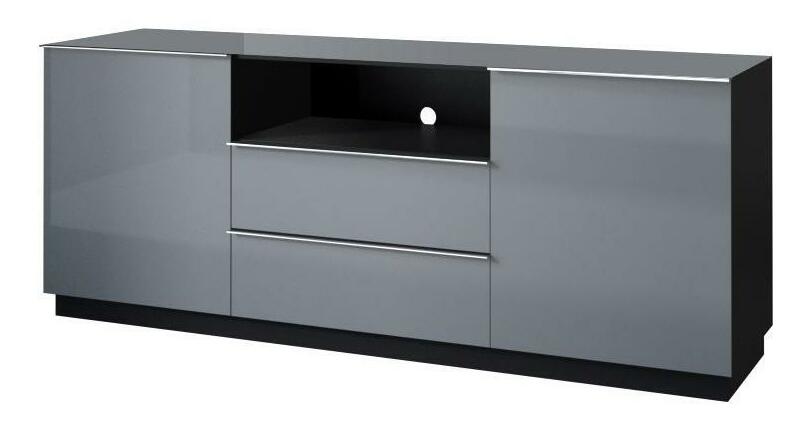 TV stol/komorica Henry Typ 25 (siva + sivi visoki sjaj)