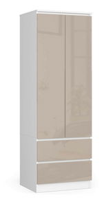 Šatníková skriňa Slots (biela + lesk cappuccino)
