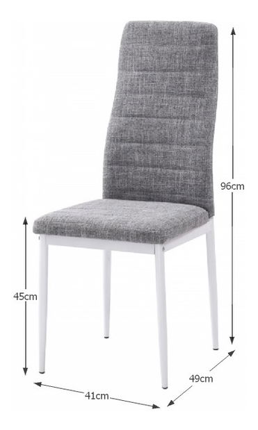 Scaun de sufragerie (2 buc.) Toe nova (gri deschis + alb) *vânzare stoc